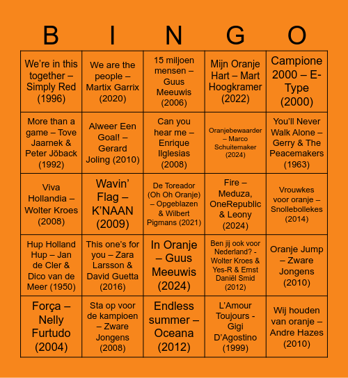 EK 2024 Bingo Card