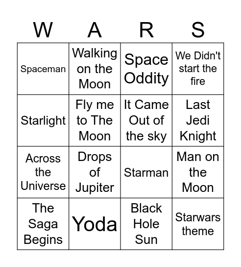 Star Bingo Card