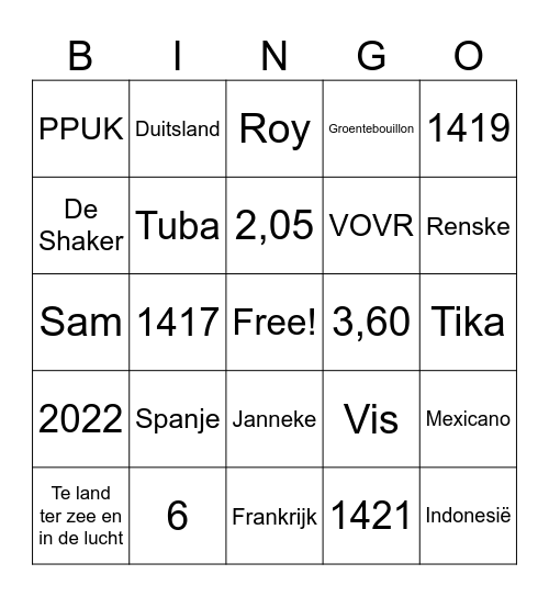 Planning & Inzet Bingo Card