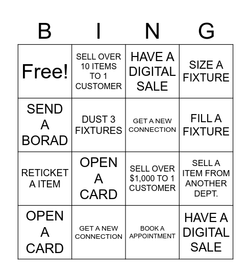 ANNIVERSARY SALE Bingo Card