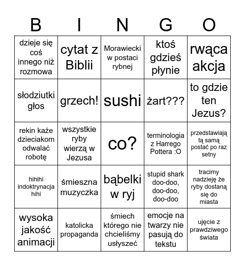 finding jesus Bingo Card