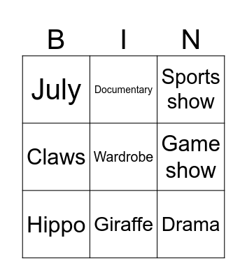 Summer Camp 2024 Bingo Card
