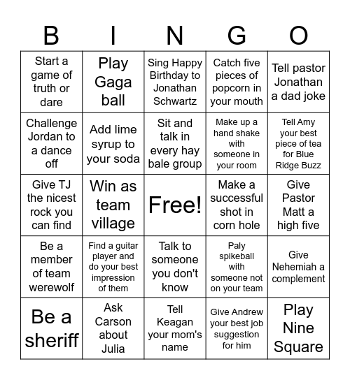 Afterglow Bingo 2025 Bingo Card
