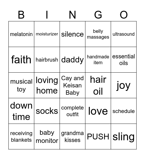 Baby Cookie Monster BINGO Card