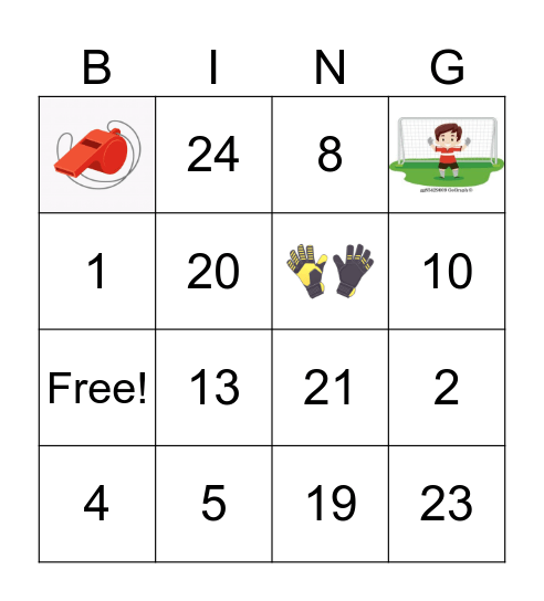 Soccer Bingo Card