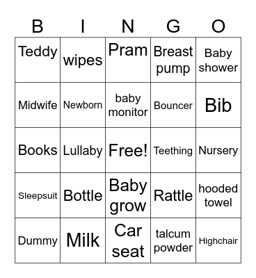 Baby bingo Card