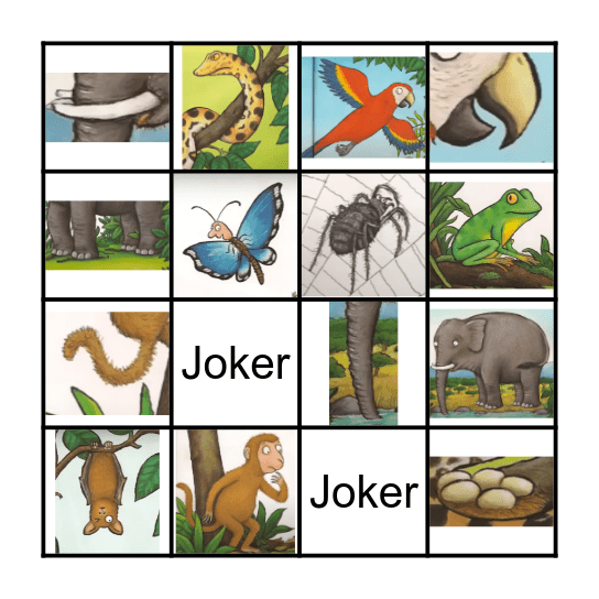 Monkey Puzzle Bingo Card