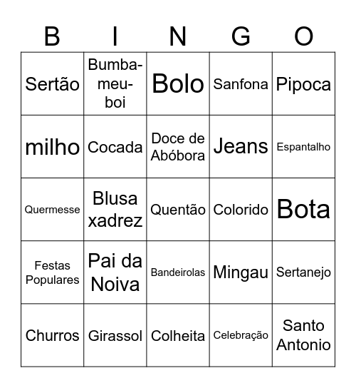 Bingo - Trii - São João - 2024 Bingo Card