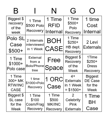 AP Team Summer Bingo Game Bingo Card