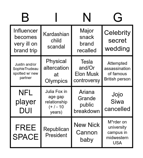 2024 BINGO PART 2 Bingo Card