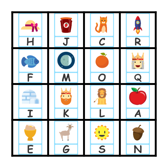 ALPHABET Bingo Card