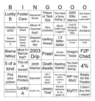 Excelsior Bingo Card