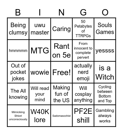 Klara Bingo Card