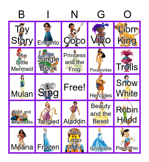 Movie Song Bingo Card