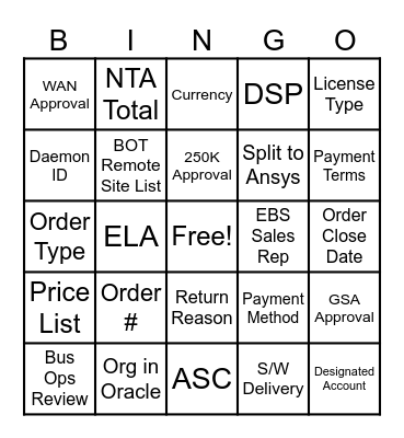 Farewell Seibel Bingo Card