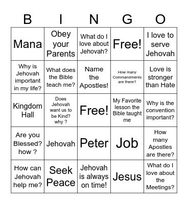 JW BINGO Card
