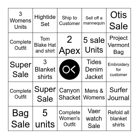 Outerknown Bingo !! Bingo Card