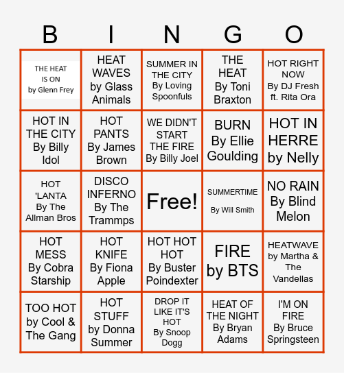 HOT BINGO Card