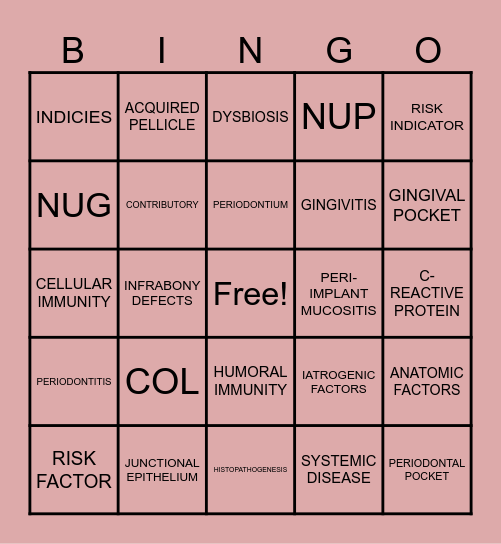 FINAL EXAM REVIEW Bingo Card