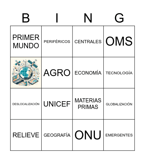 Geografía 4to año Bingo Card