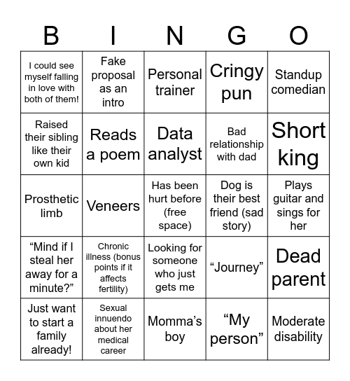 Bachelorette Jenn Bingo Card