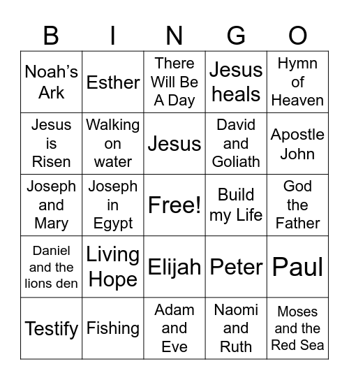 Christian Bingo Card