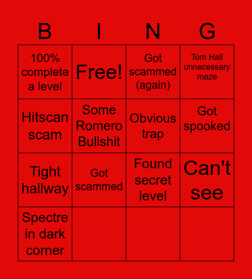 Doom Bingo Card