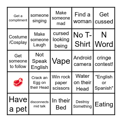 Omegle Bingo Card