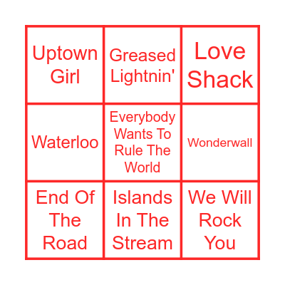 KARAOKE SINGALONG Bingo Card