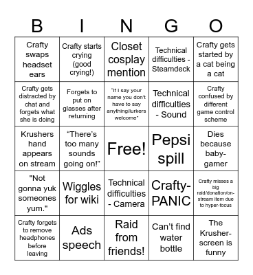Crafty Birthday Bingo Card
