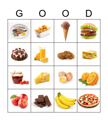 Food Bingo Card