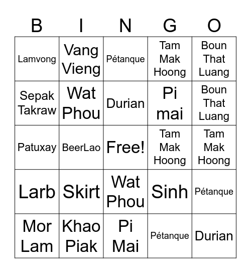 Pia's farewell party Bingo Card