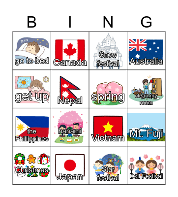 Unit 1~3 Bingo Card