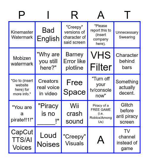 Anti Piracy Screen Bingo Card