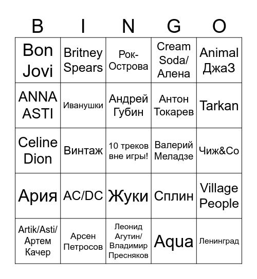 БИНГО Bingo Card
