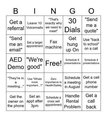 Phone Block Bingo Card