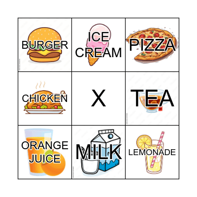 FOOD AND DRINKS Bingo Card