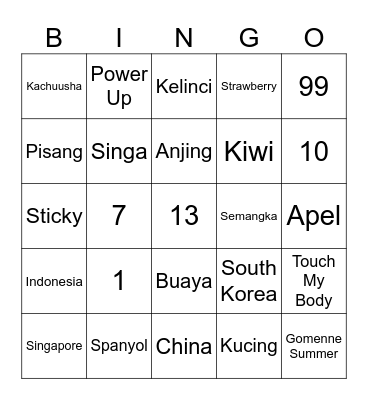 Punya Arthur Bingo Card