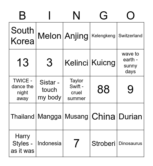 Punya Leia! ❤️‍🔥✨💖 Bingo Card