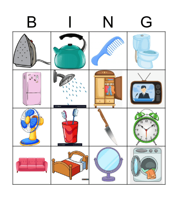 Things at home Bingo Card