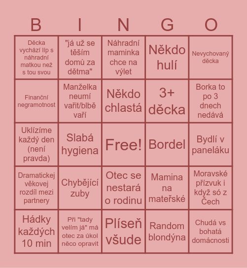 Bingo na výměnu Bingo Card