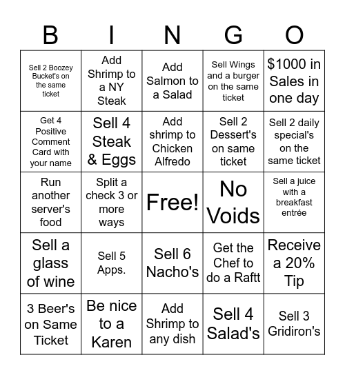 GAME ON Bingo Card