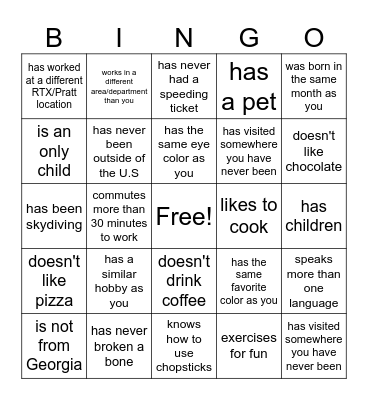 FIND SOMEONE WHO... Bingo Card