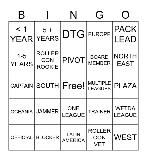 DERBY BINGO Card