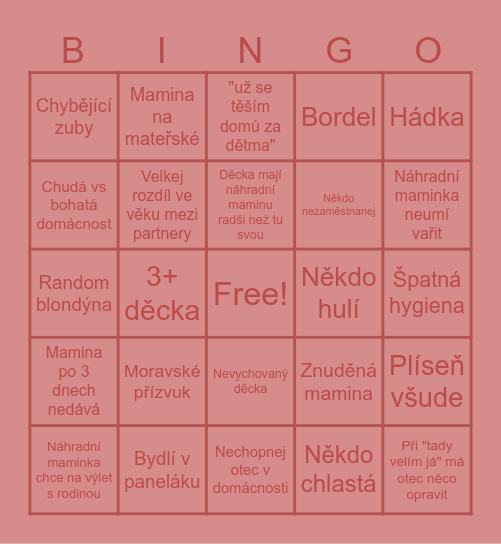 Bingo na výměnu Bingo Card