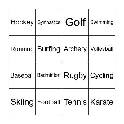 SPORTS BINGO Card