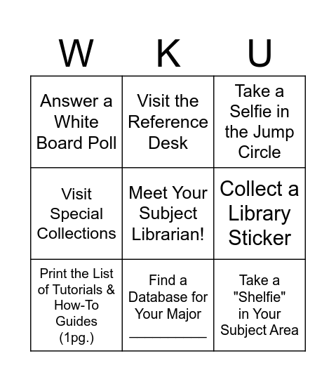 Library Bingo Card