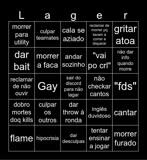 Cabelo rosa Bingo Card