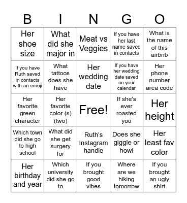 Ruthless Bingo Card