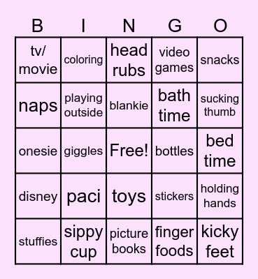 Things That Make Me Feel Little Bingo Card